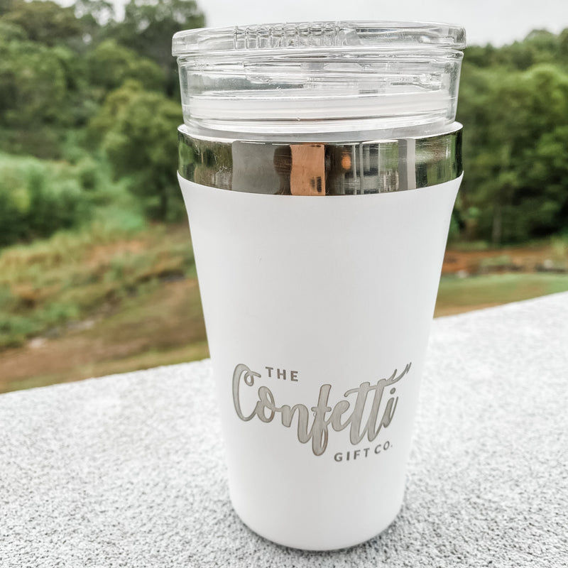 Insulated Glass Coffee Travel Cup - The Confetti Gift Co