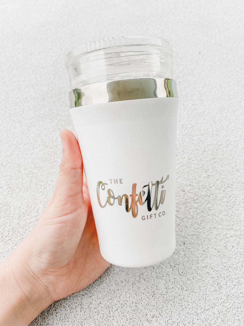 Insulated Glass Coffee Travel Cup - The Confetti Gift Co